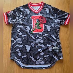 Black Pyramid Red Rose and Camouflage Jersey In 3XL New Without Tags